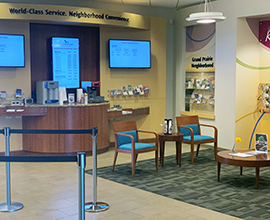 Building inside waiting area with chairs